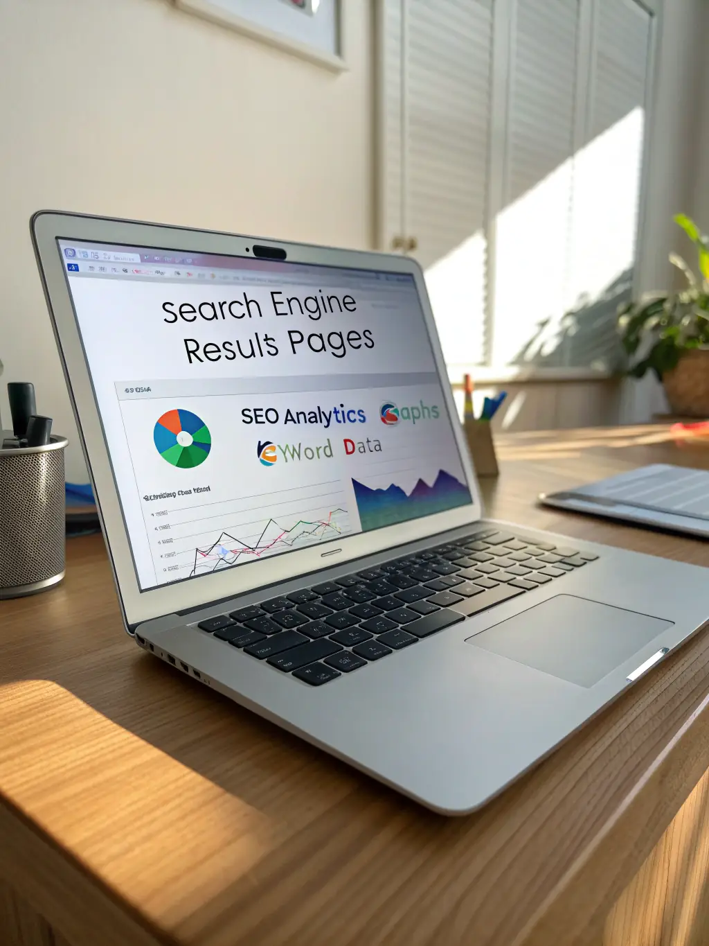 A laptop displaying a Google search results page with a website ranking at the top organically, showcasing the effectiveness of organic Google ranking strategies.